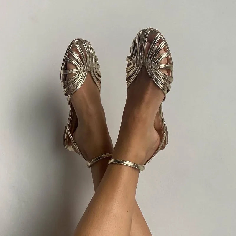 Women's Hollow Out Roman Flat Sandals
