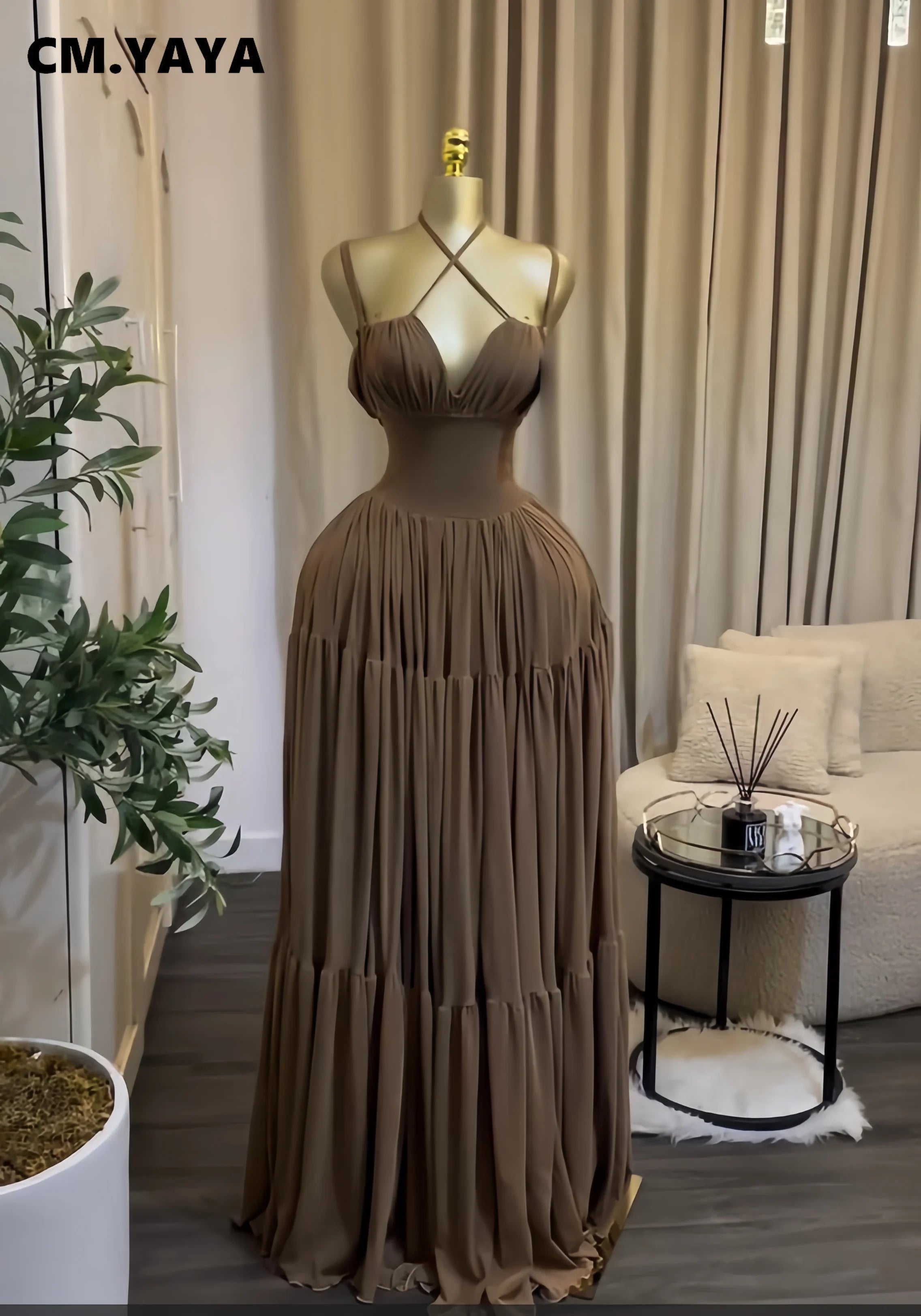 Sculpted Halter Maxi Dress