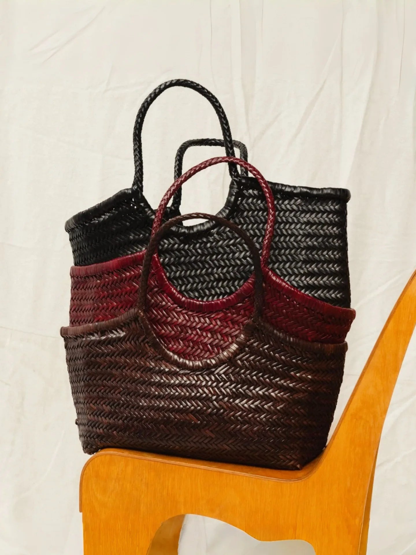 Hand-Woven Genuine Leather Tote Bag