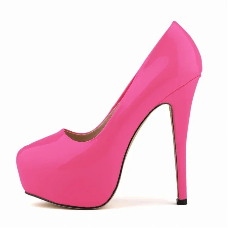 Women's 14cm Round Toe Platform Stilettos