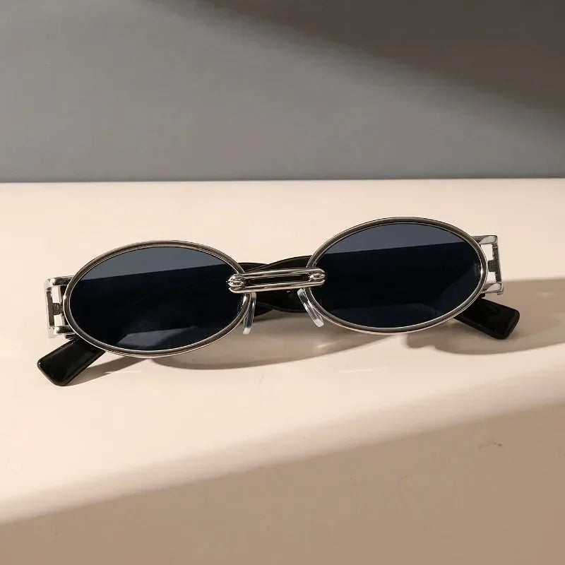 Retro Oval Metal Beach Sunglasses