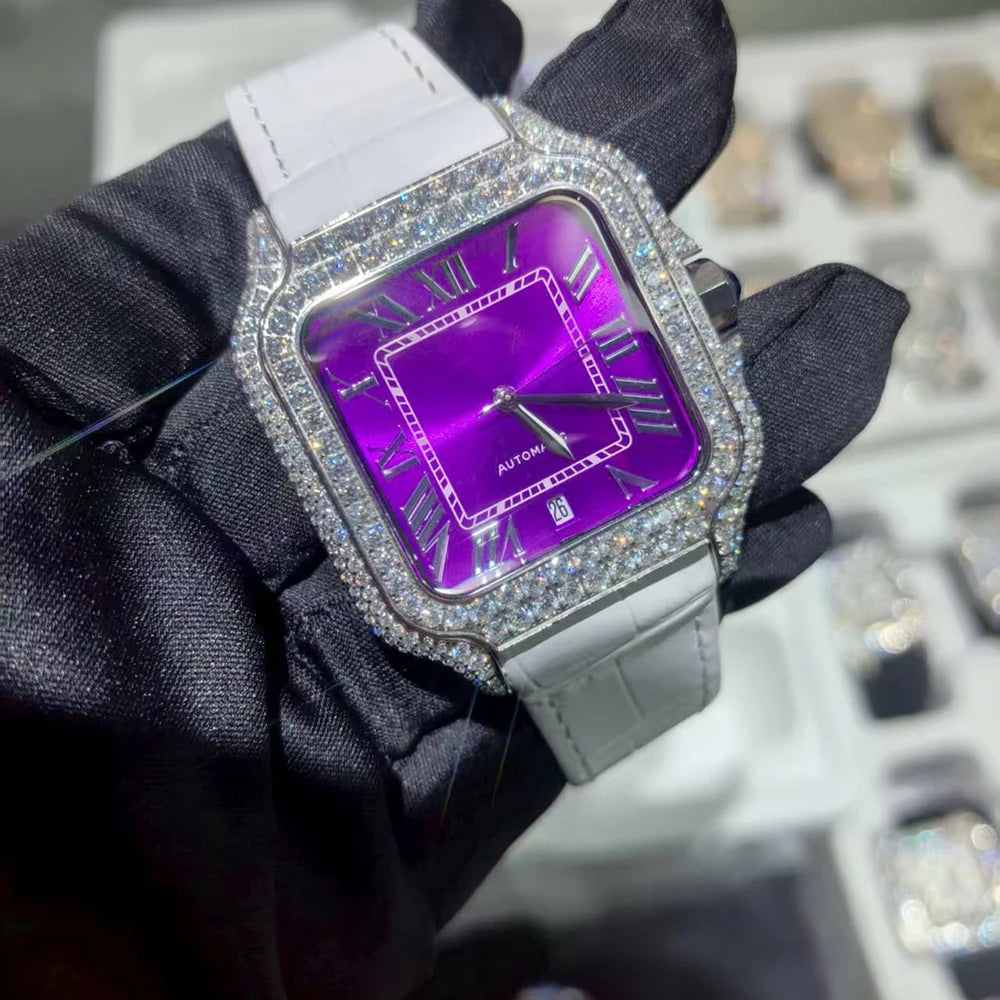 Full Iced Out VVS Moissanite Mechanical Watch