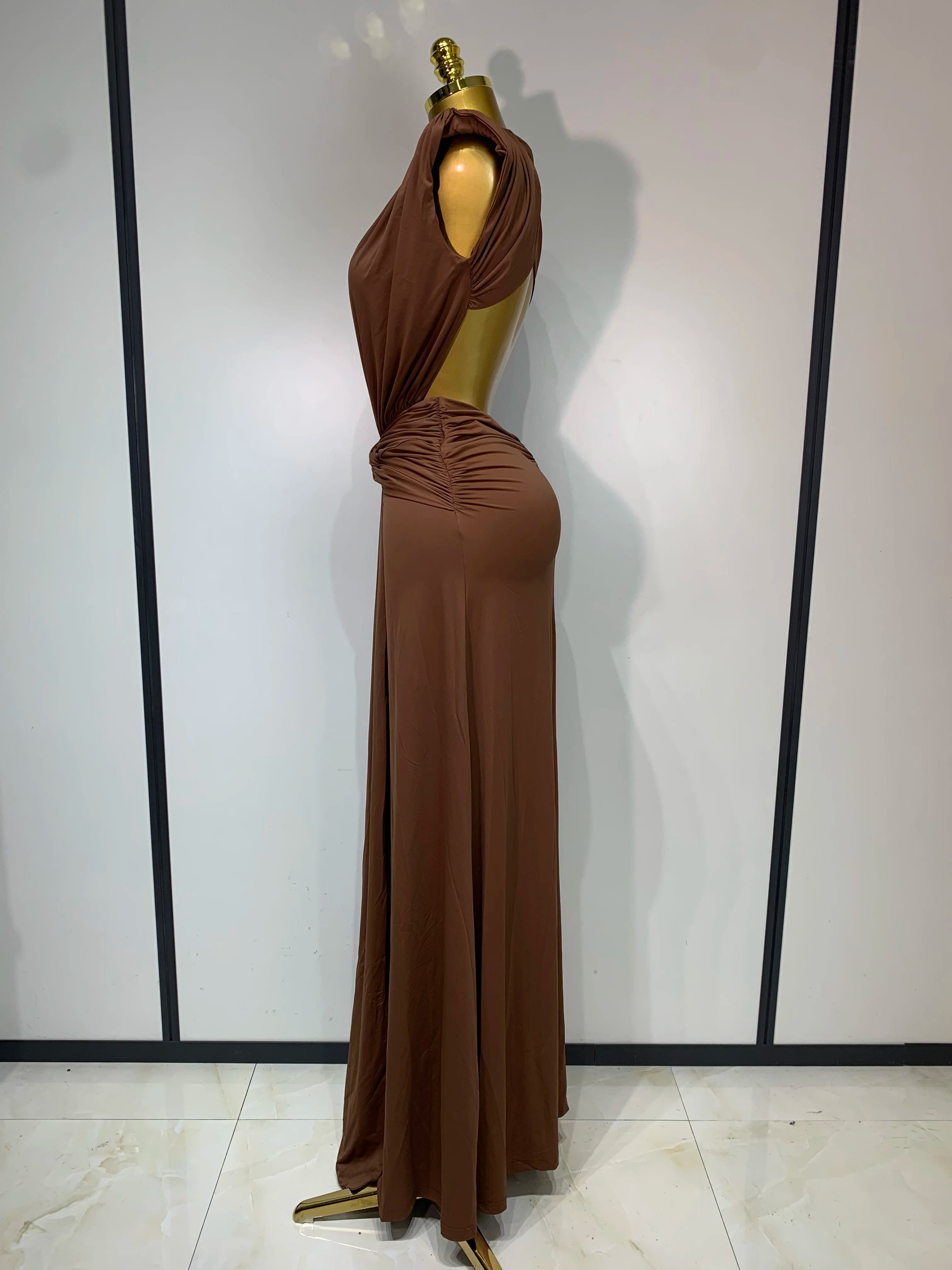 Luxury Evening V-Neck Dress