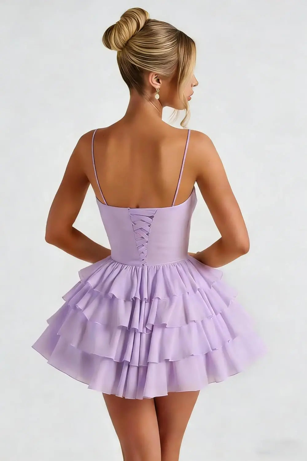 Spaghetti Straps Tiered Ruffle Mini Dress