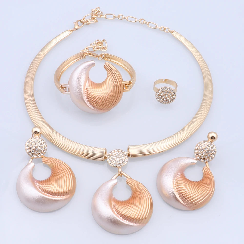 Luxury 18K Gold Plated Bridal Jewelry Set