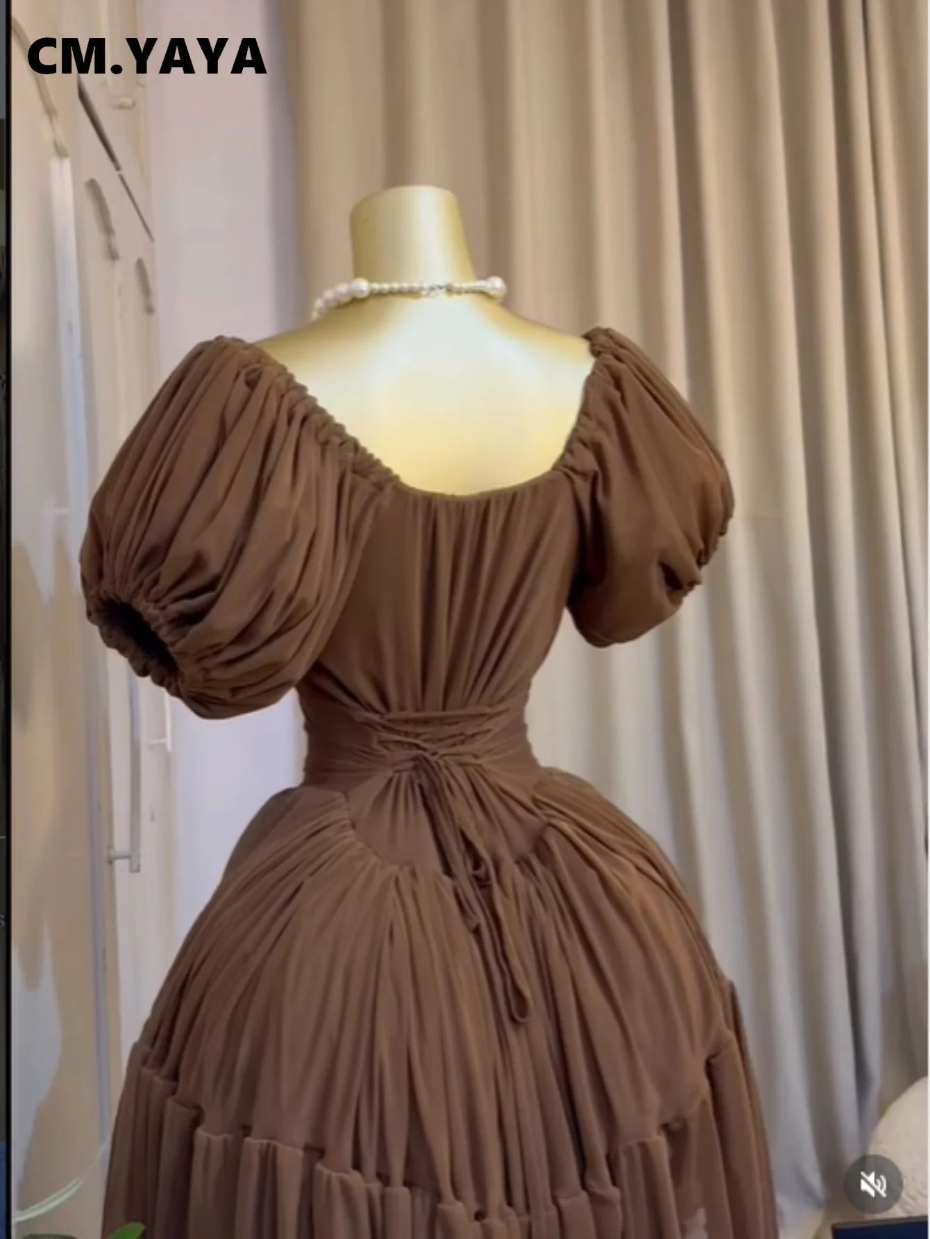 Fairycore Puff Sleeve Halter Mini Dress