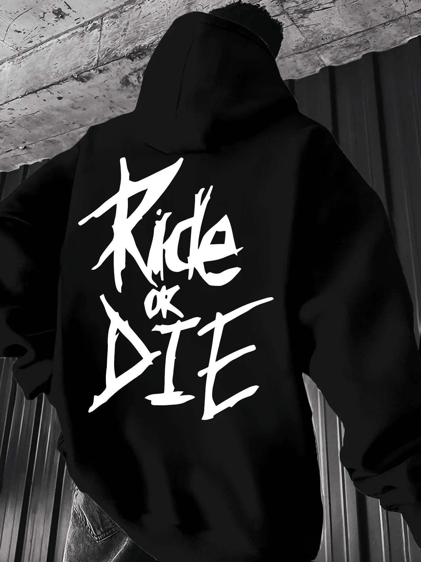 Ride or Die Printed Hip-Hop Hoodie