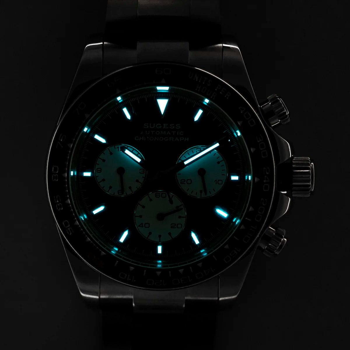 Sugess Panda Automatic Mechanical Chronograph Diving Watch
