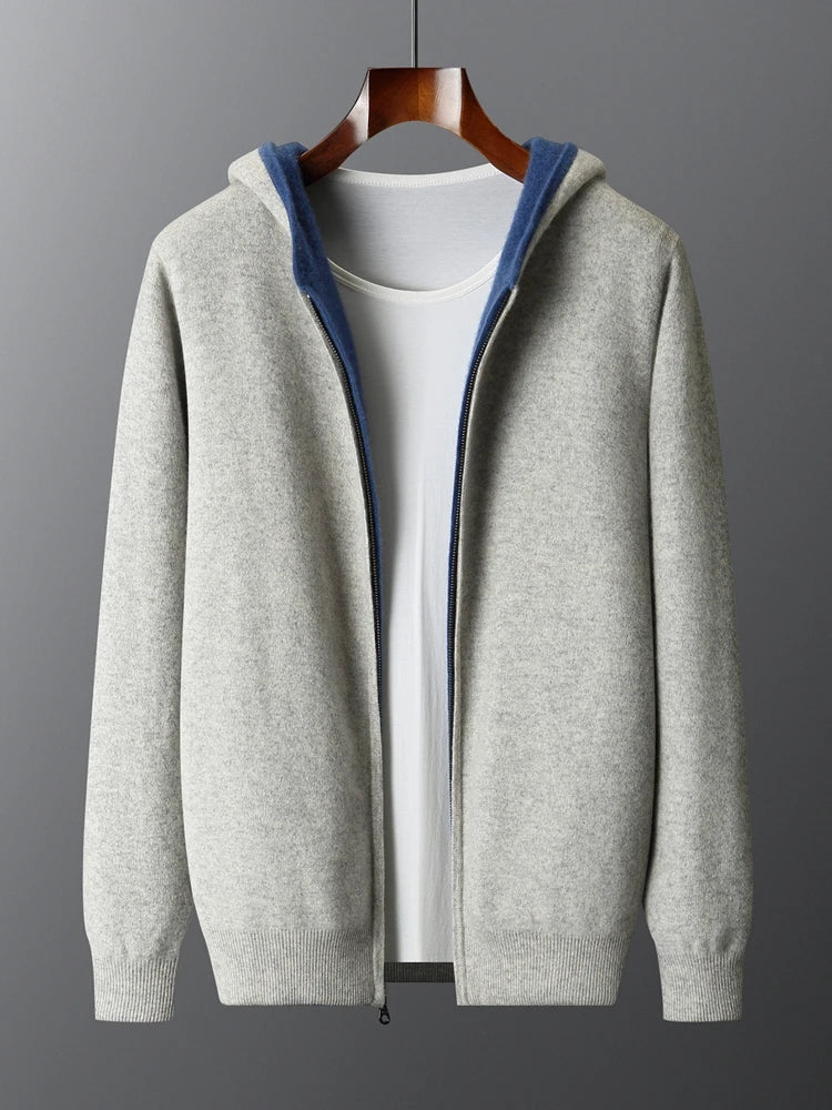 England Style Hooded Wool Jacket
