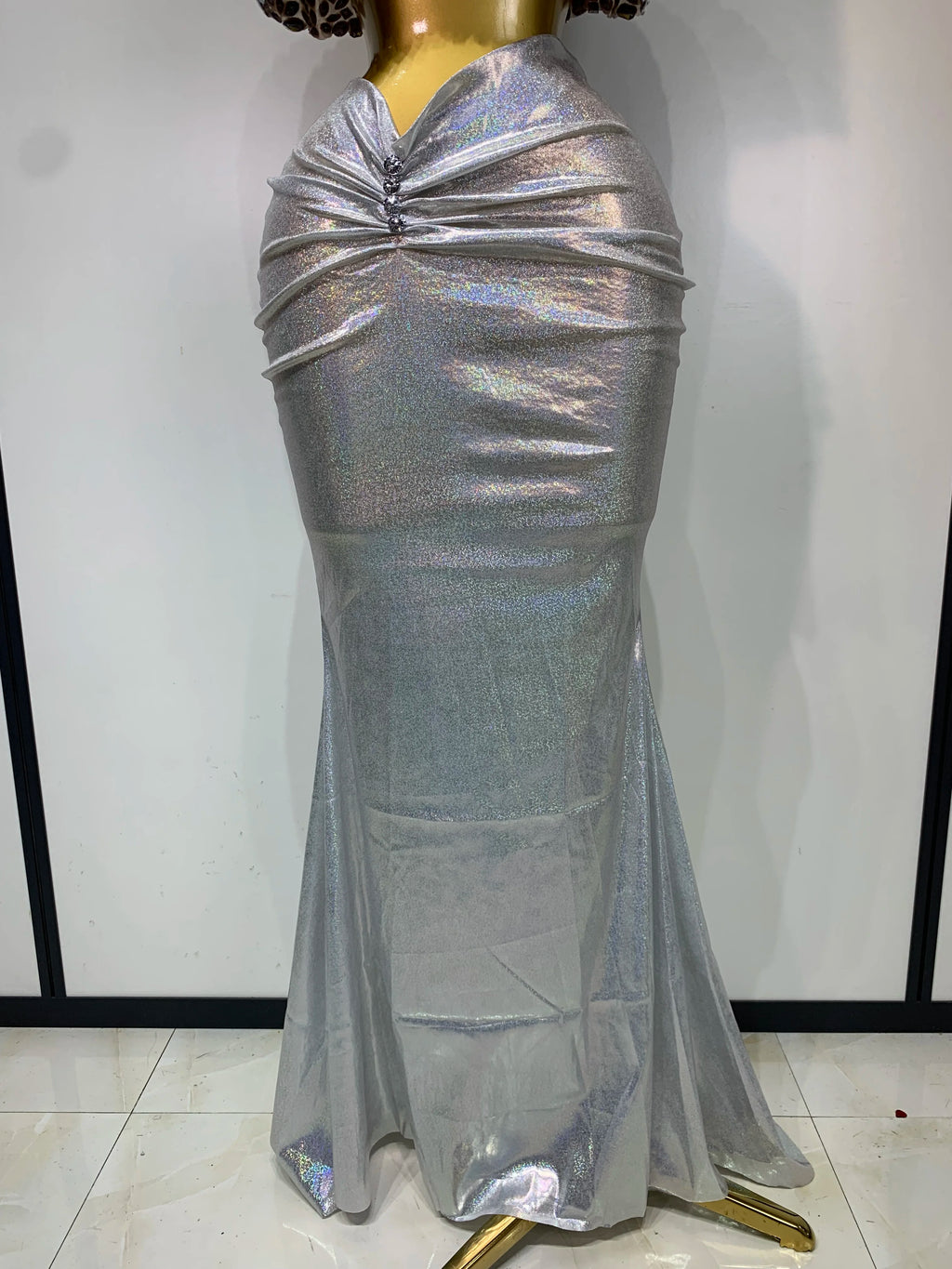 Diamond Evening Party Crop Top & Skirt