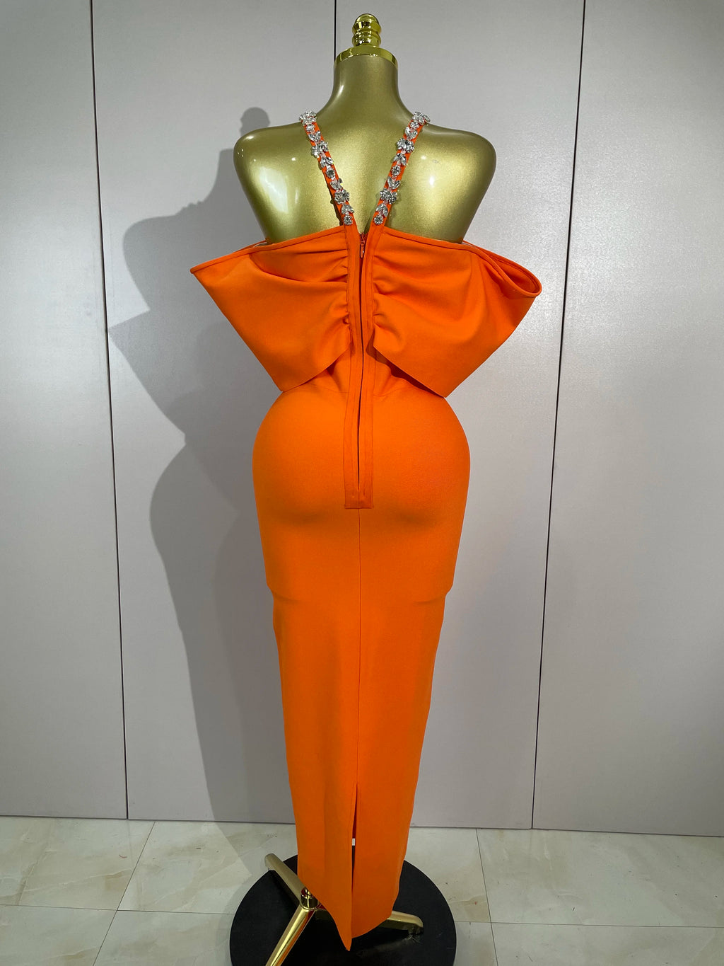 Elegant Halter Crystal Bodycon Bandage Dress