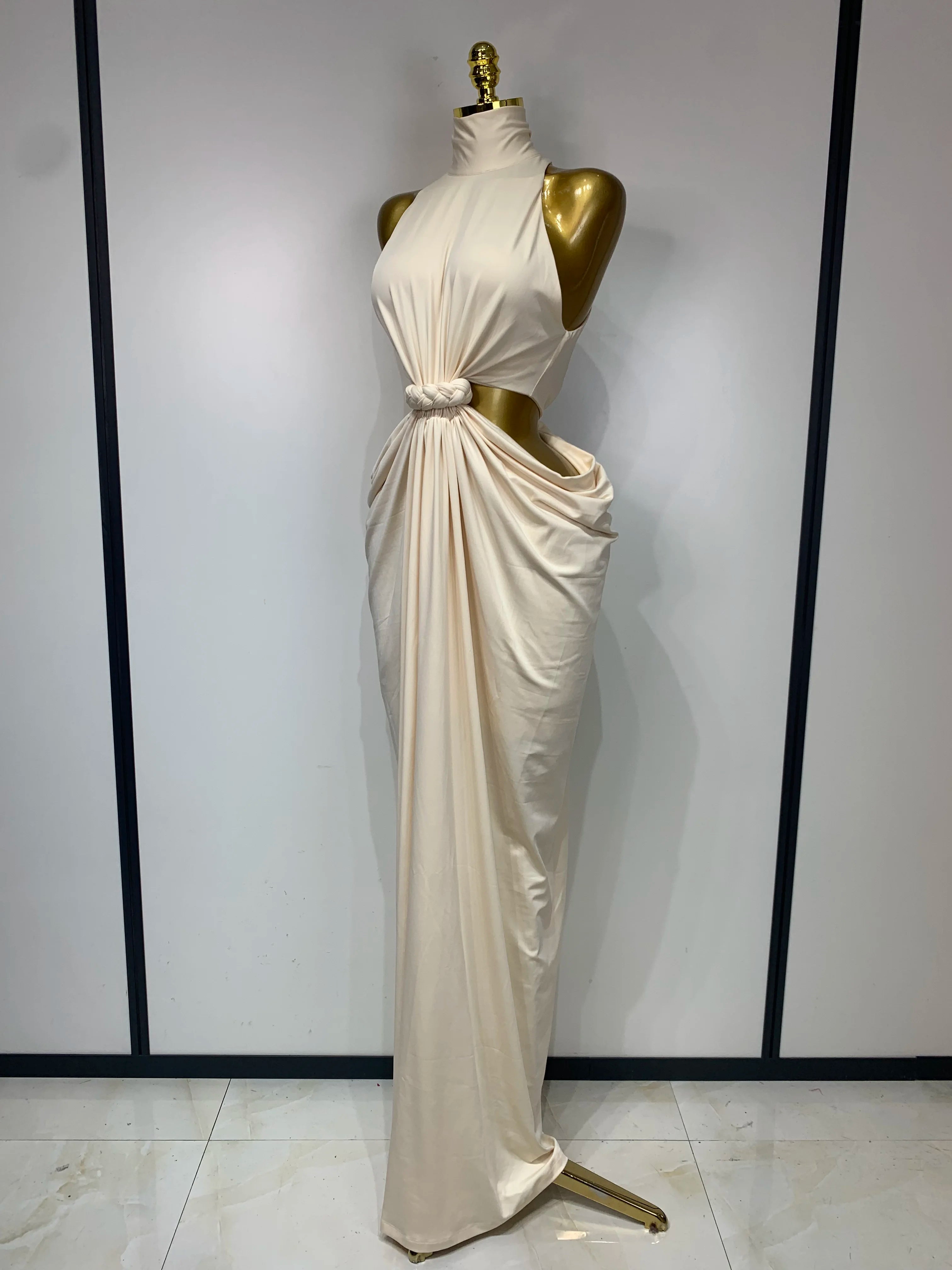 Sleeveless Cut-Out Elegant Bodycon Maxi Dress