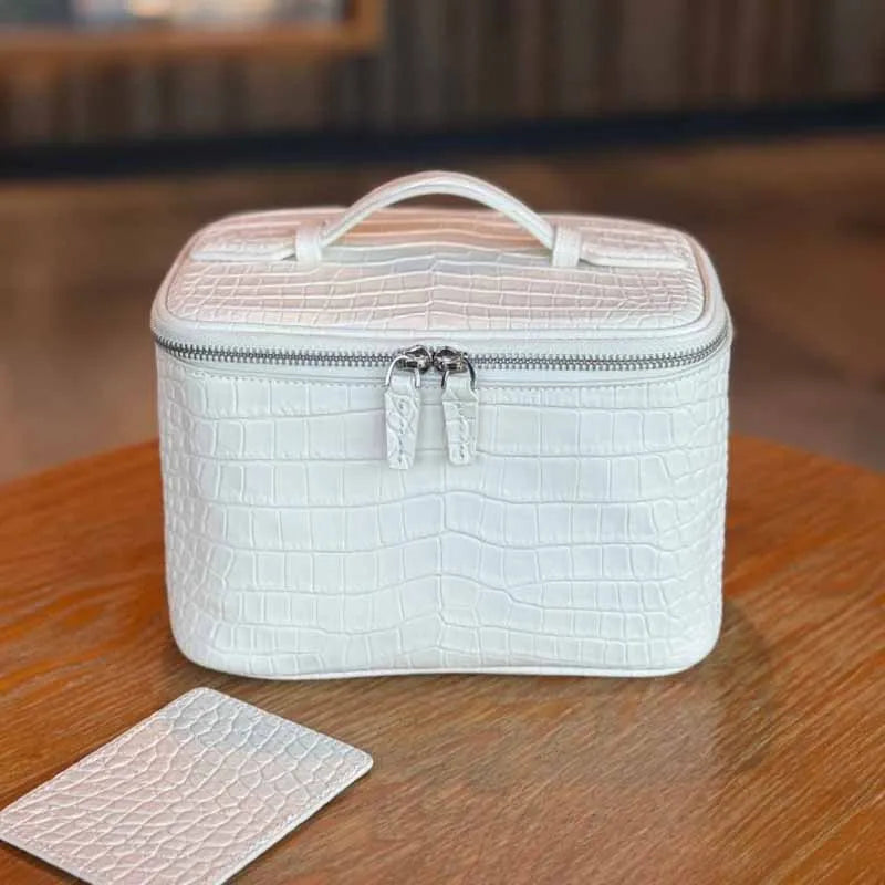 Portable Square Leather Vanity Bag