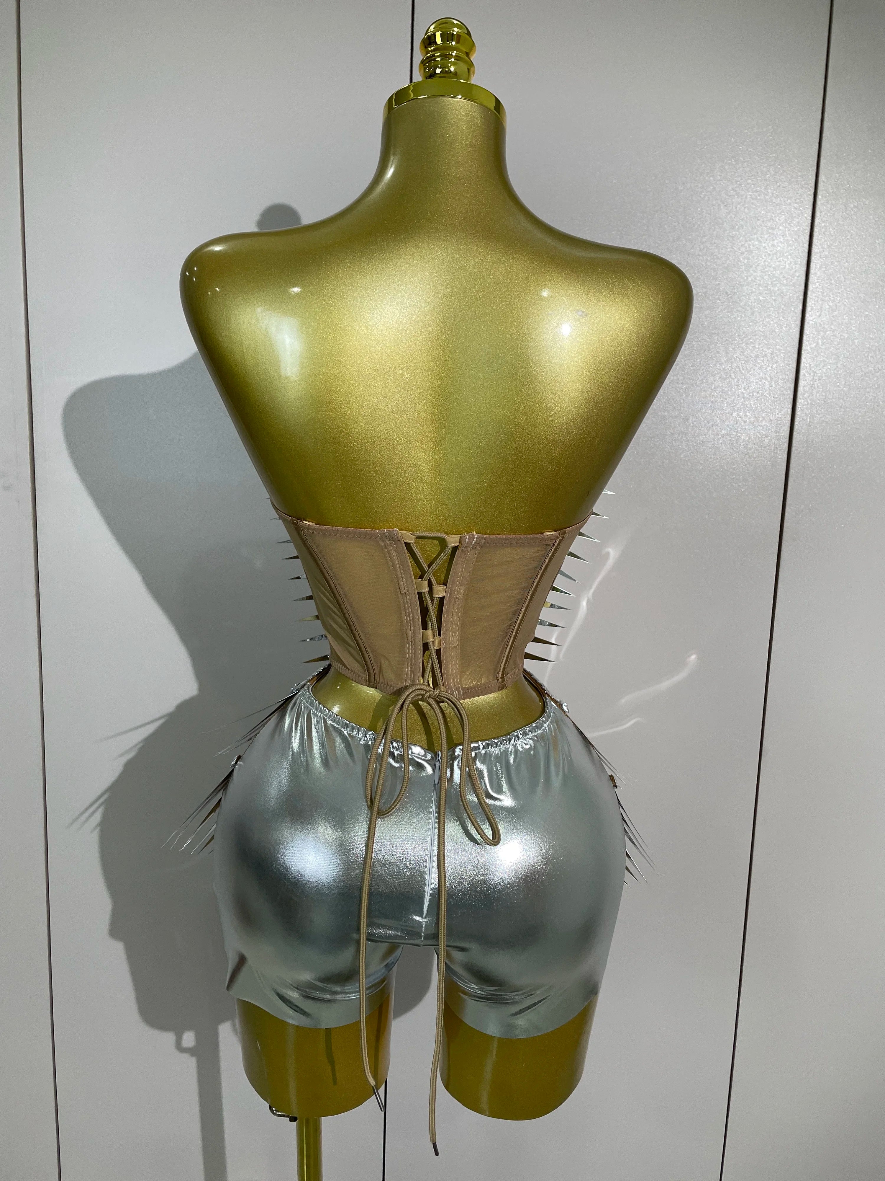 Luxury Gold Sequins Two-Piece Set