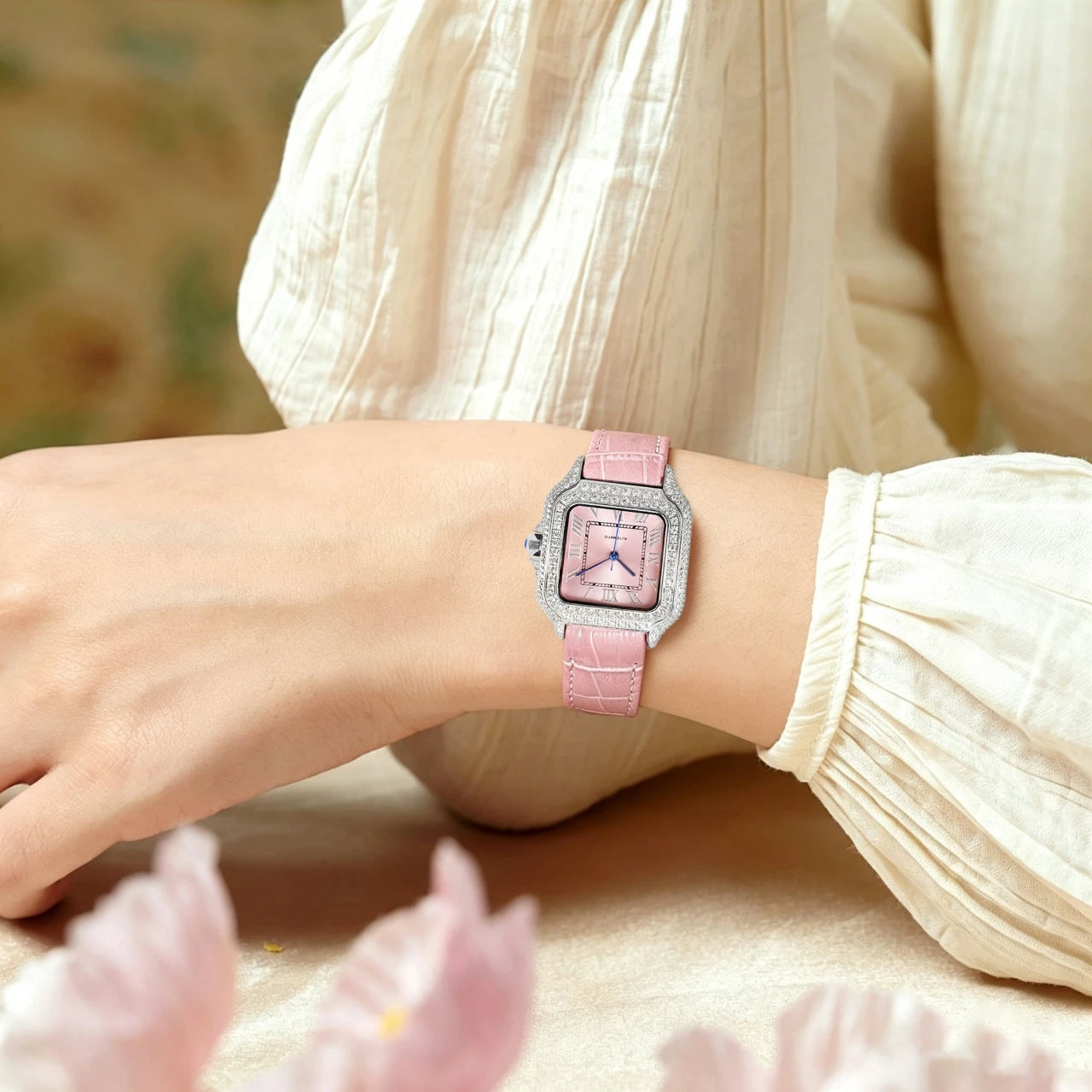 Luxury Moissanite Stainless Steel Women Watch
