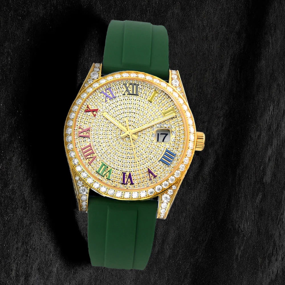 Luxury Iced Out VVS Moissanite Mechanical Watch