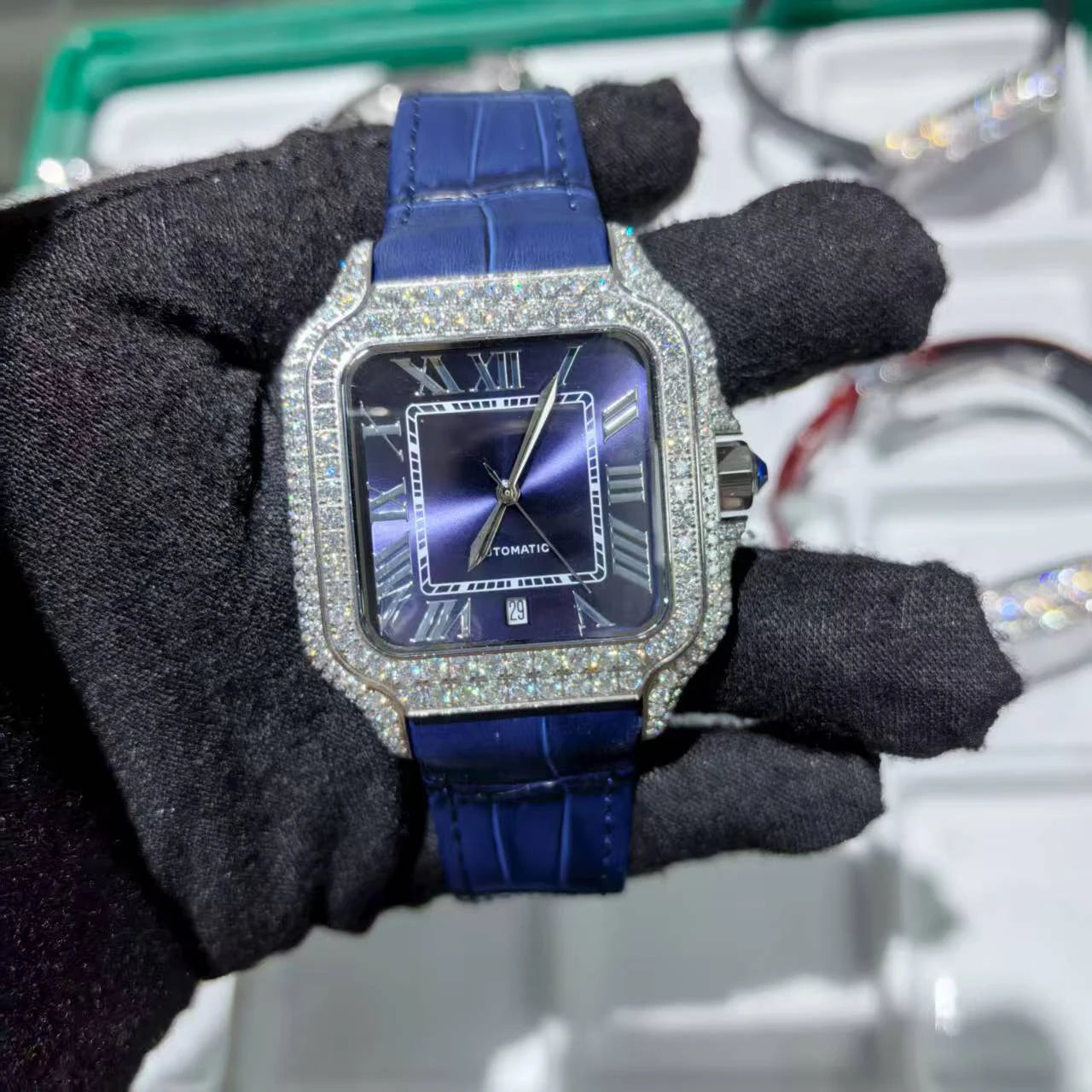 Full Iced Out VVS Moissanite Mechanical Watch