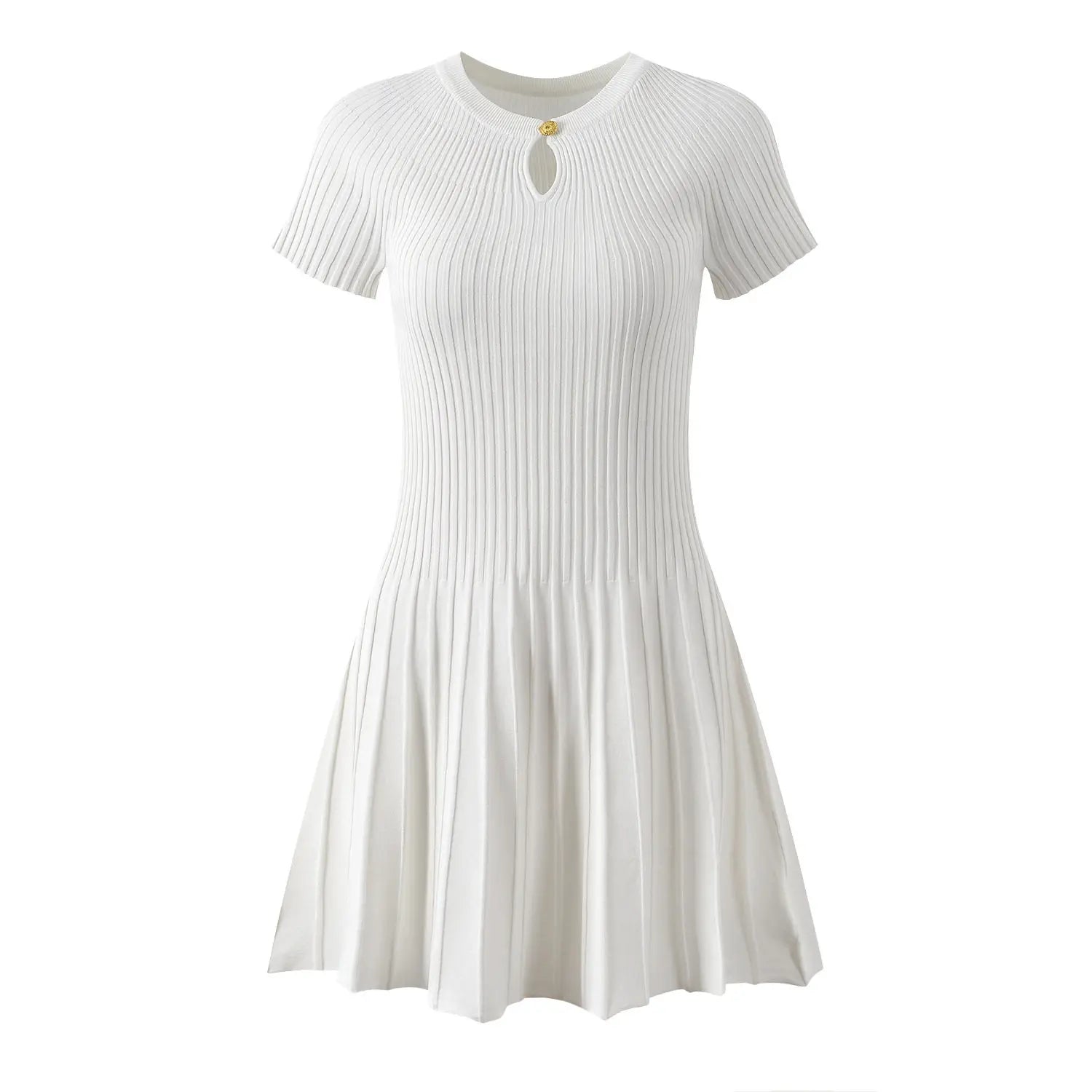 Slim Crew Neck Striped Summer Dress