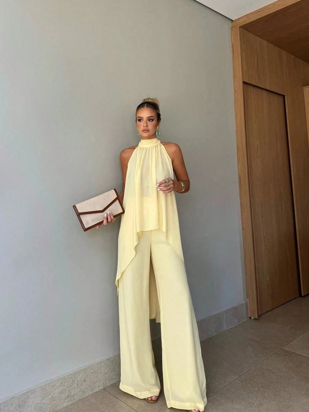 Irregular Sleeveless Top & Pants Set