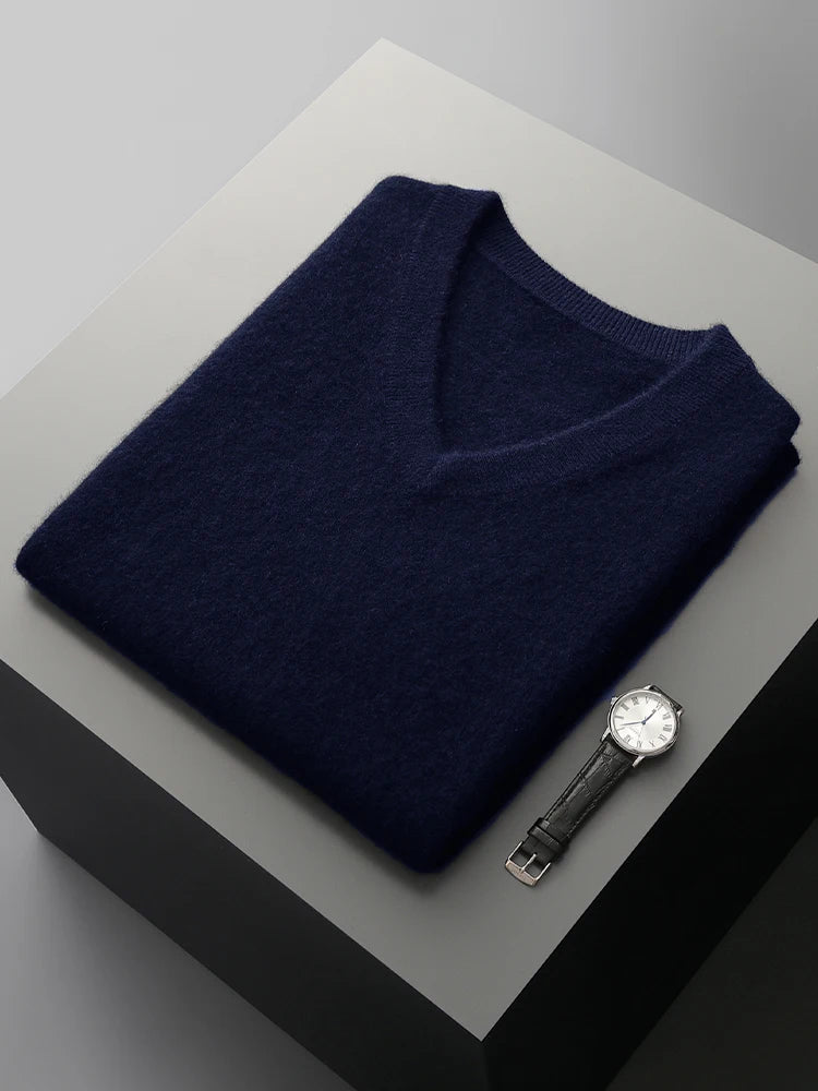 Men's V-Neck Knitted Merino Vest