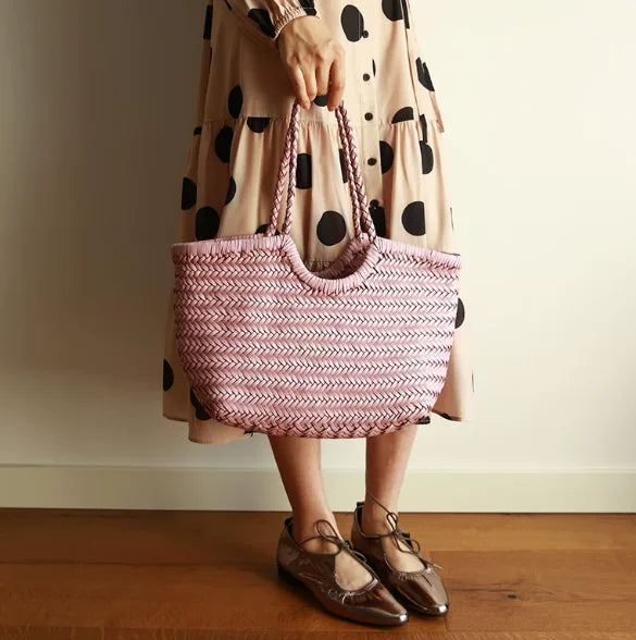 Hand-Woven Genuine Leather Tote Bag