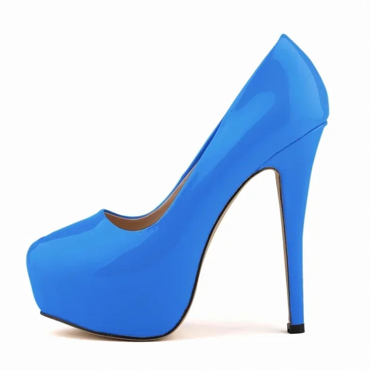 Women's 14cm Round Toe Platform Stilettos