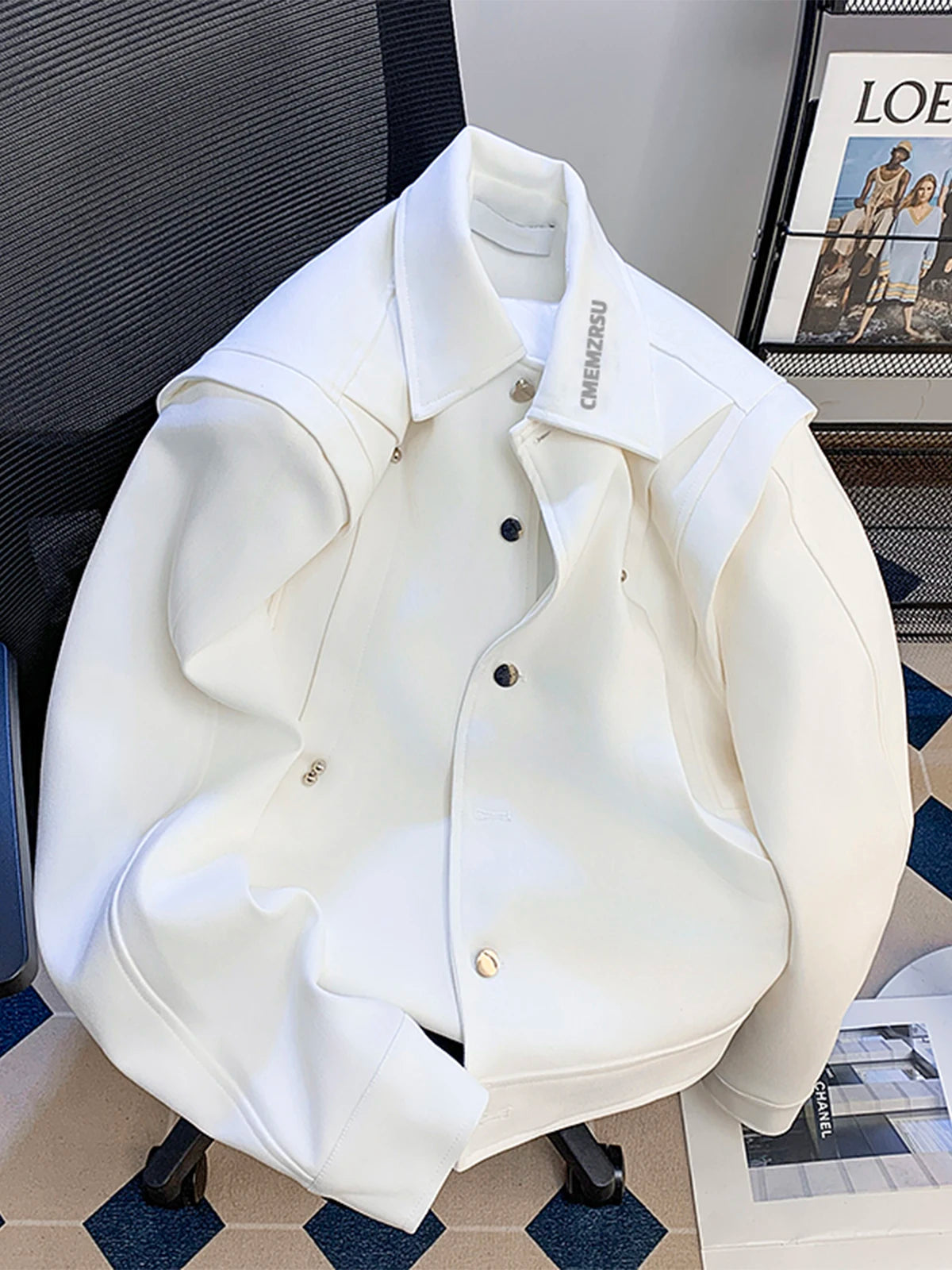 White Deconstructed Scimitar Sleeve Jacket