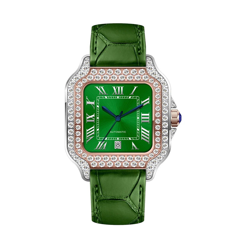 SEAKOSS 40mm Luxury Iced Out Moissanite Watch