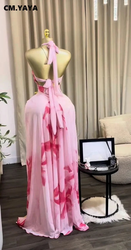Sleeveless Printed Big Swing Maxi Dress