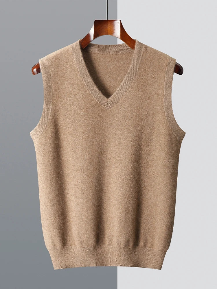 Men's V-Neck Knitted Merino Vest