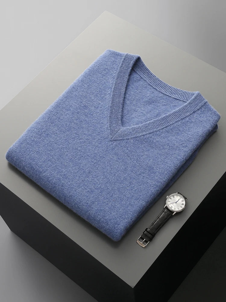Men's V-Neck Knitted Merino Vest