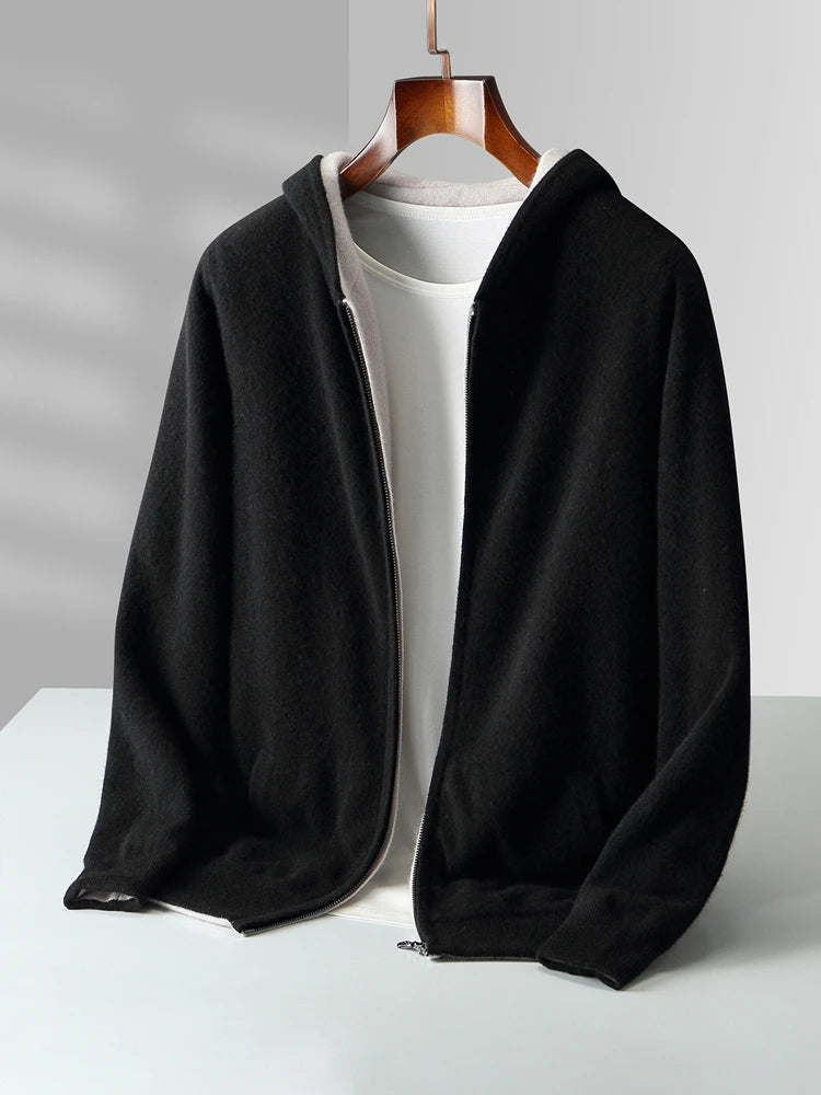England Style Hooded Wool Jacket