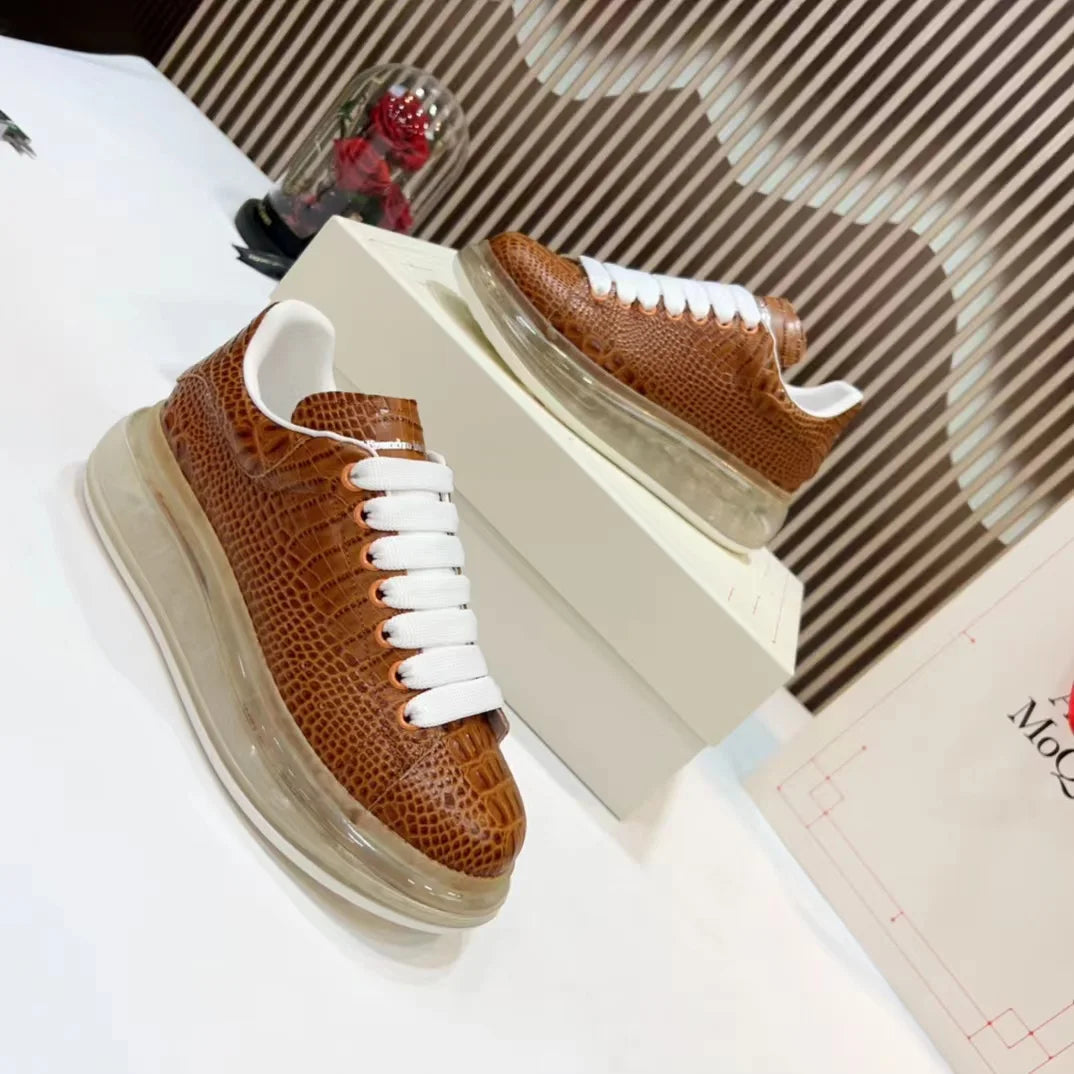 Luxury Handmade Leather Platform Sneakers