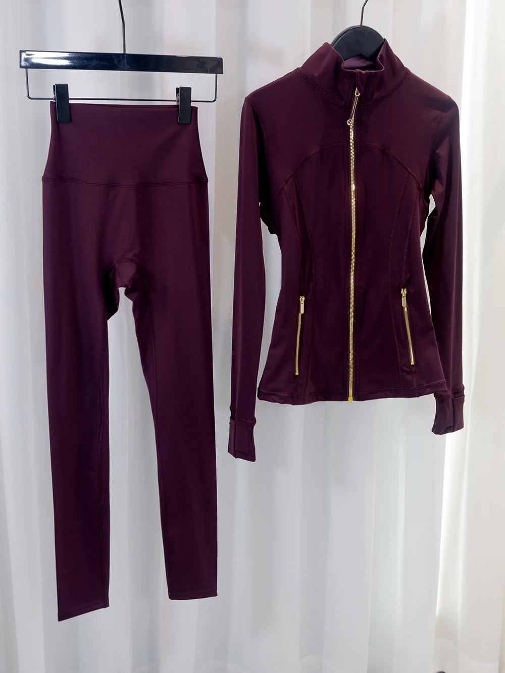 Gold Zipper Tracksuit & Yoga Set