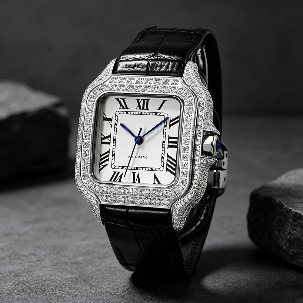 Luxury Moissanite Stainless Steel Women Watch