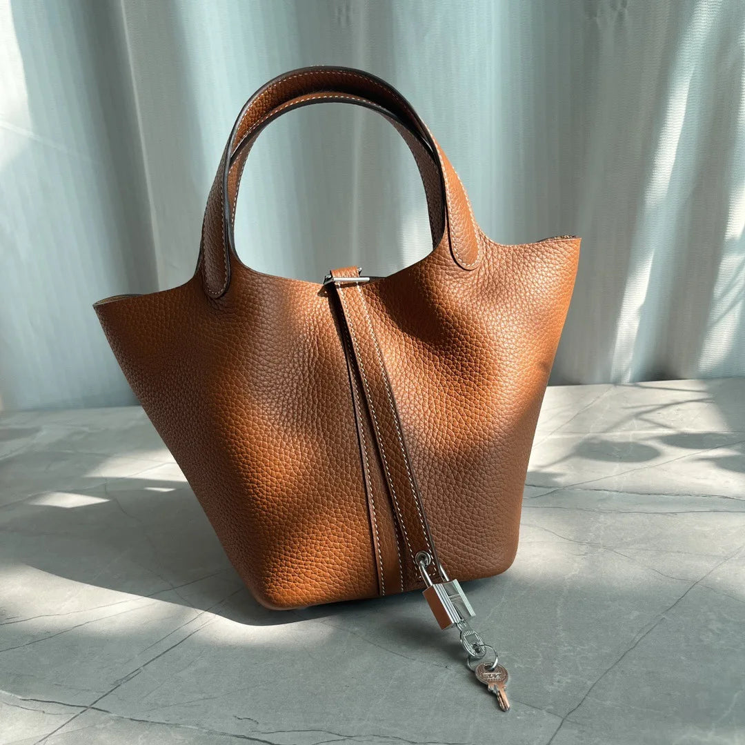 Handcrafted Genuine Leather Bucket Bag