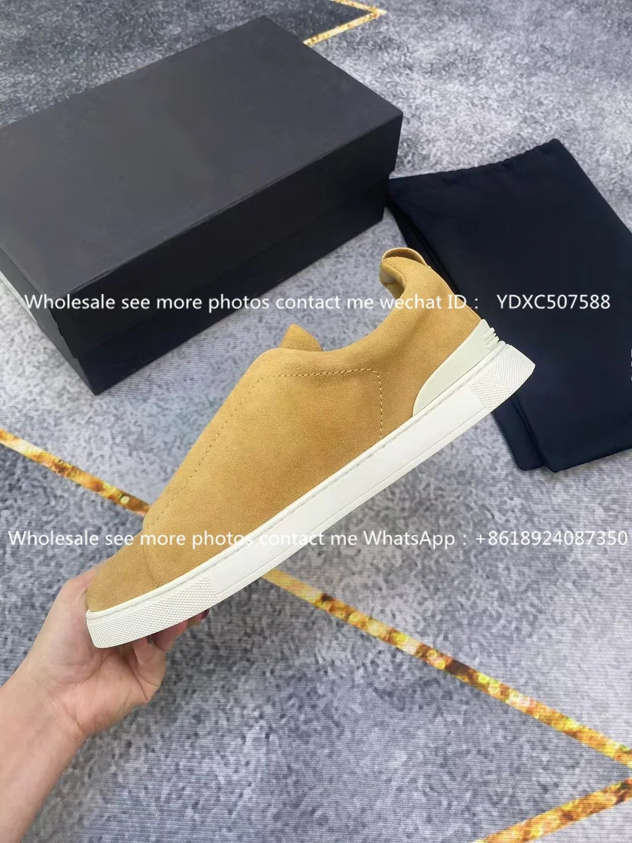 Luxury Leather Men’s Casual Sneakers – Beige Low-Top Loafers