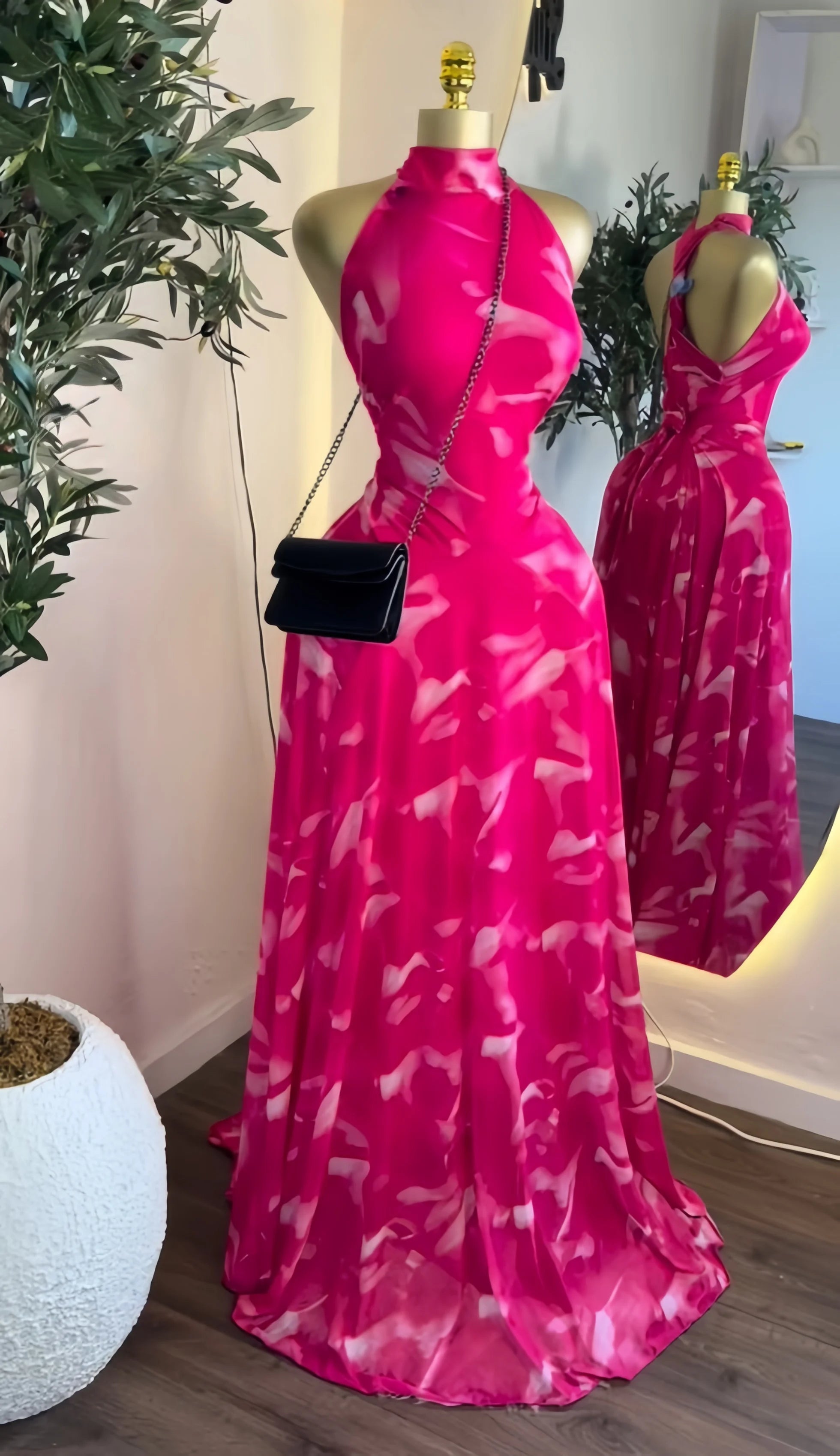 Sleeveless Printed Big Swing Maxi Dress