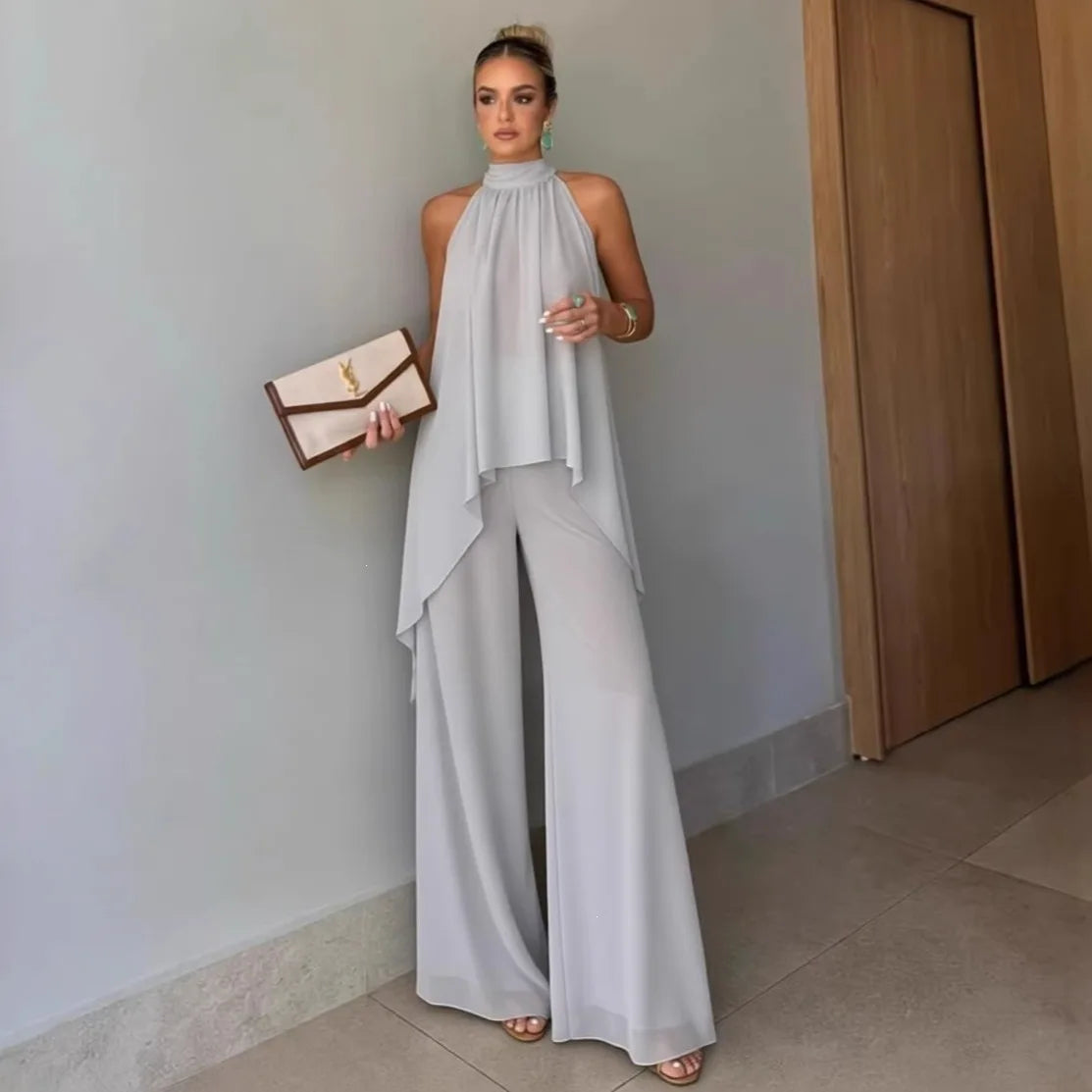 Irregular Sleeveless Top & Pants Set