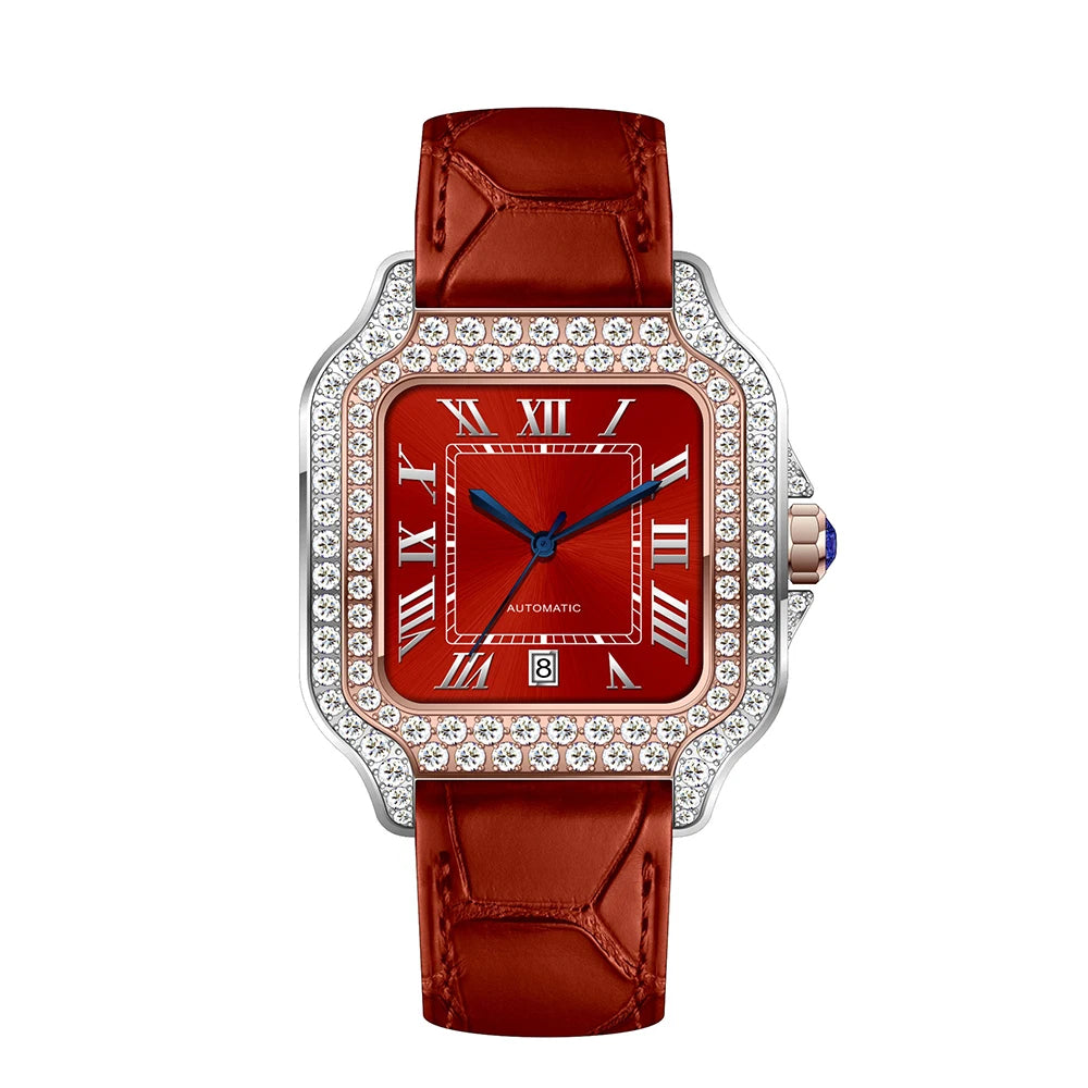 SEAKOSS 40mm Luxury Iced Out Moissanite Watch