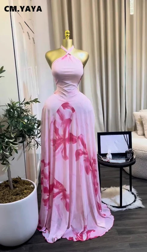 Sleeveless Floral Big Swing Maxi Dress