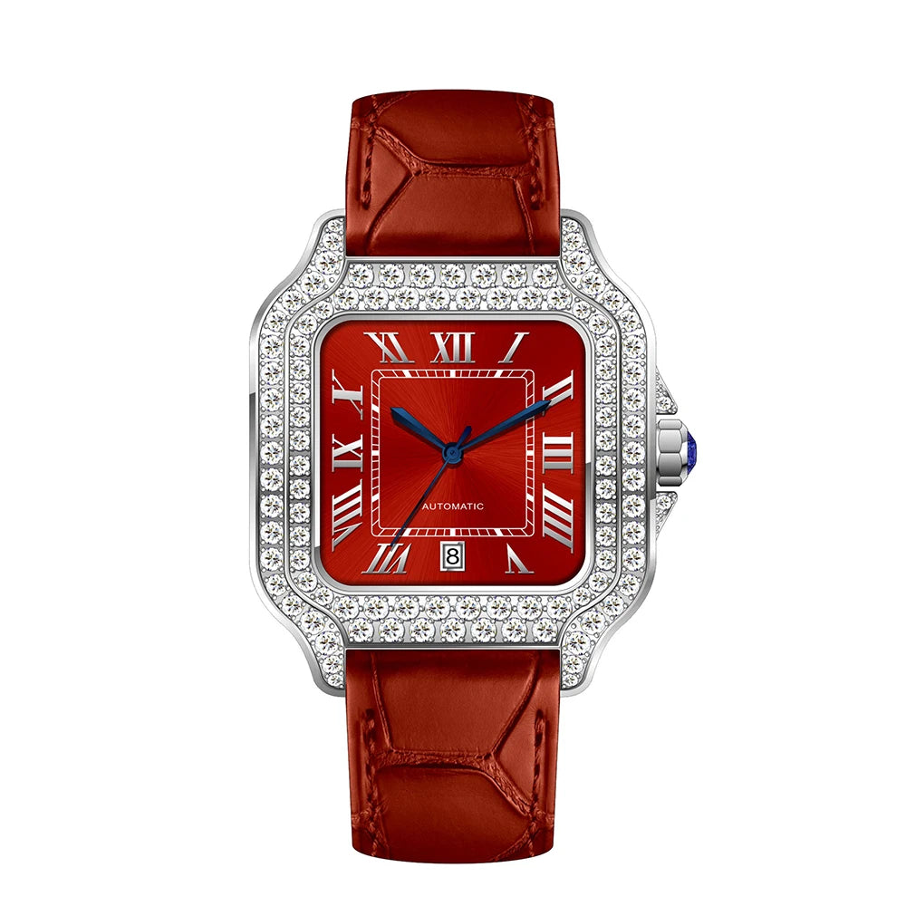 SEAKOSS 40mm Luxury Iced Out Moissanite Watch