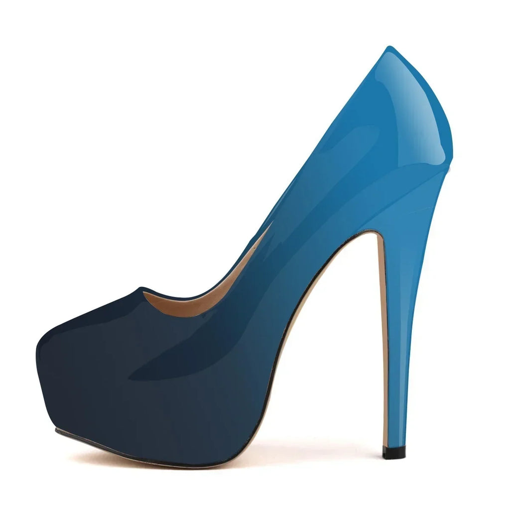 Women's 14cm Round Toe Platform Stilettos