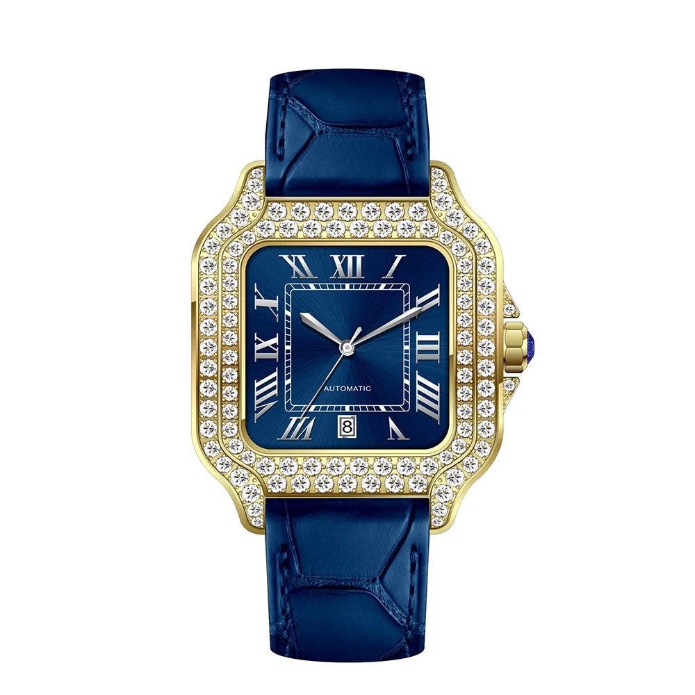 SEAKOSS 40mm Luxury Iced Out Moissanite Watch