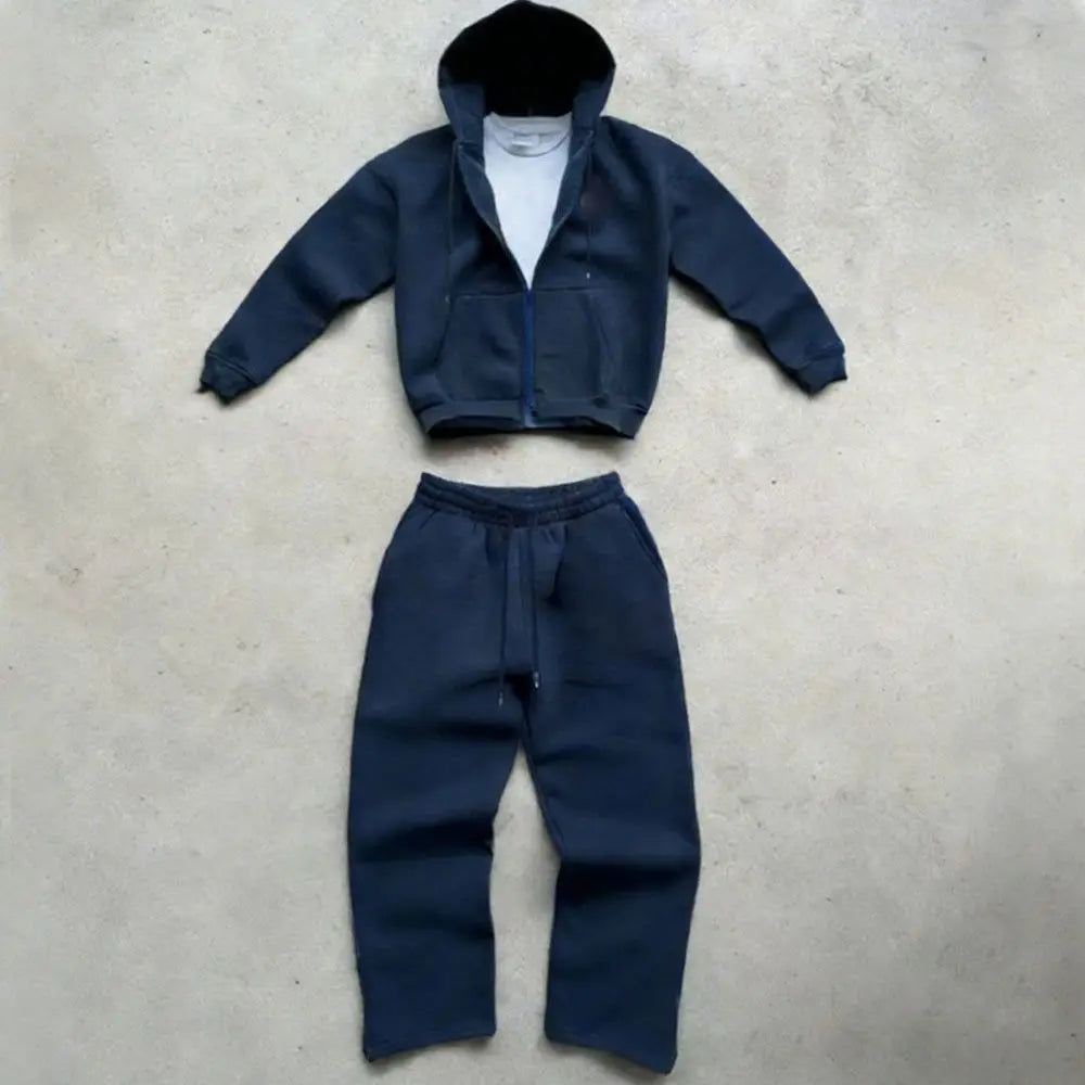 Zip-Up Hoodie & Wide-Leg Tracksuit