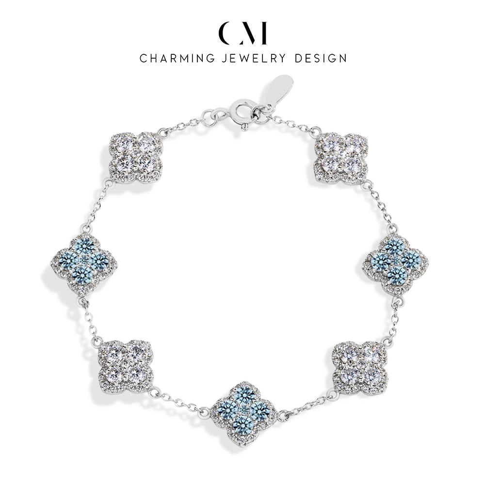 Sparkling S925 Moissanite Round Bracelet