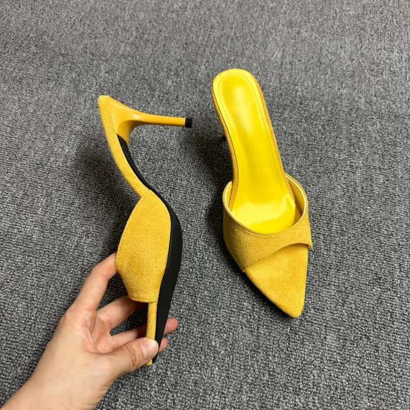 Elegant Slip-On Open Toe Heeled Mules