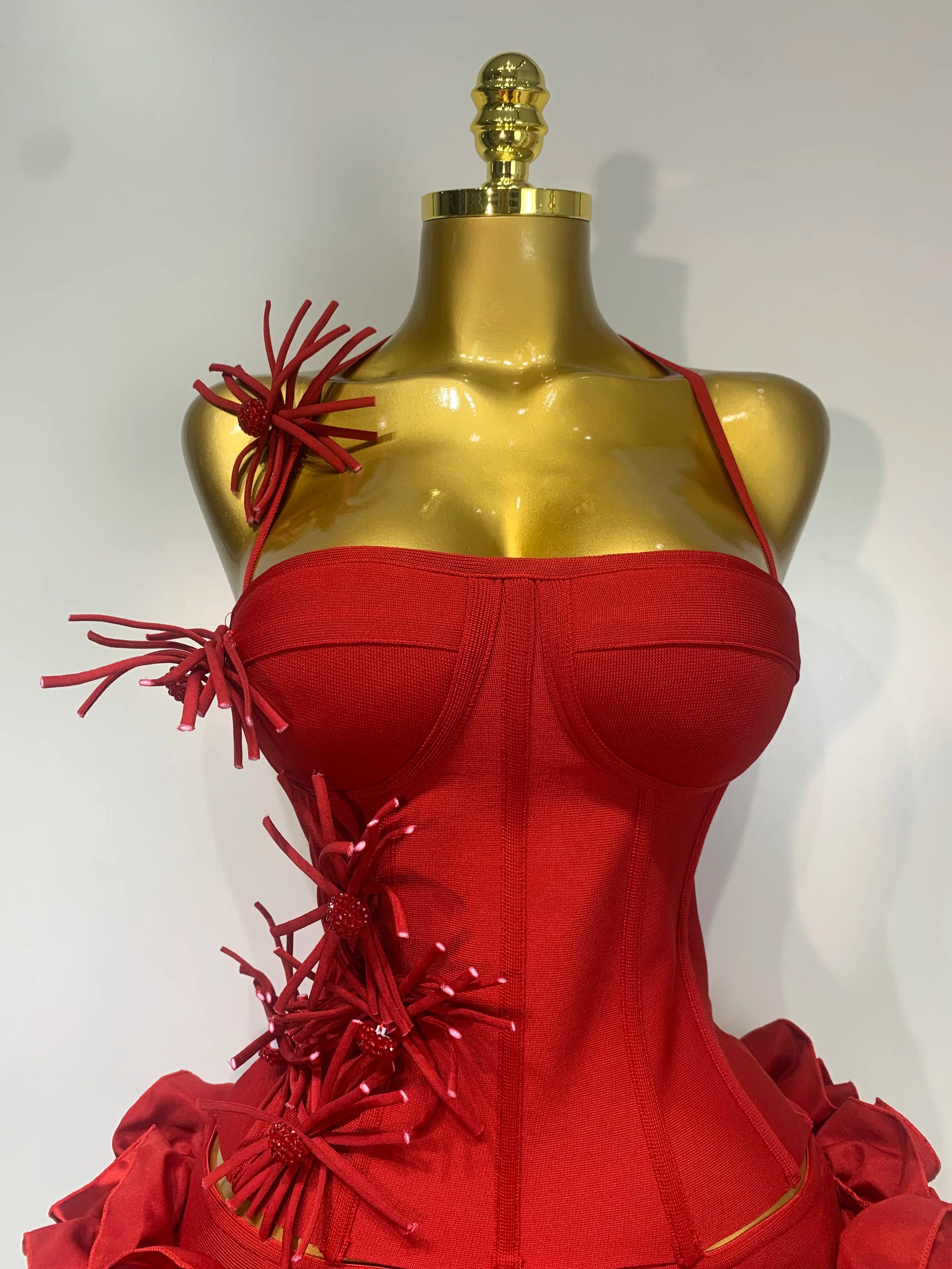 Halter Two-Piece Bandage Gown Set