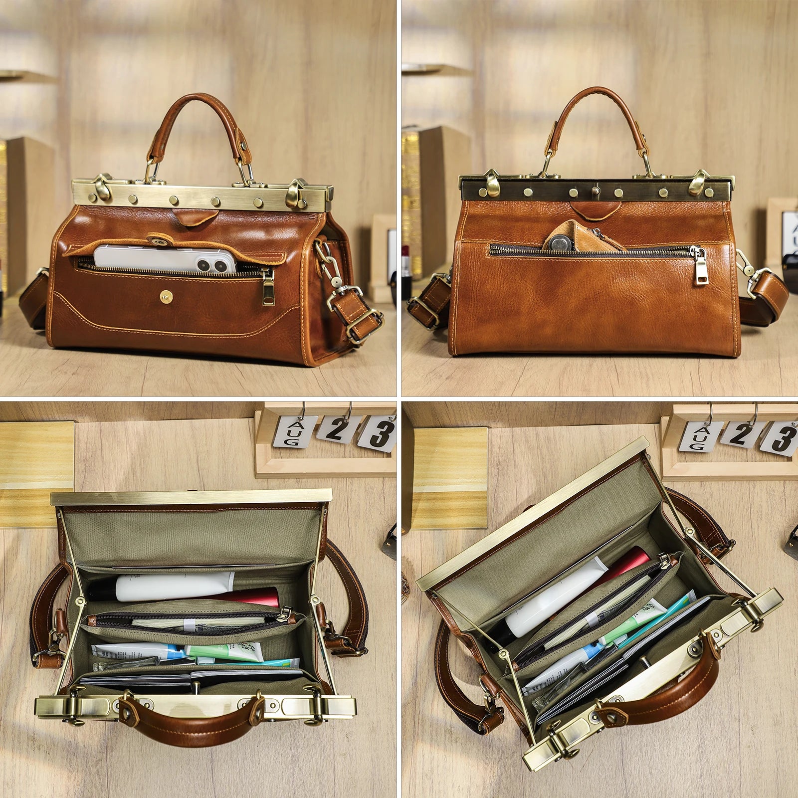 Contact's Genuine Leather Top Handle Tote Bag