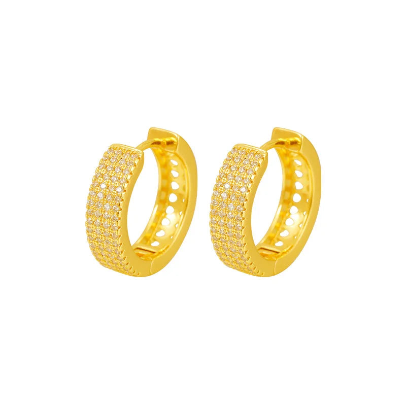 24K Pure Gold Diamond Earrings